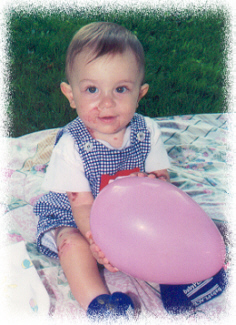 Matthew with a balloon